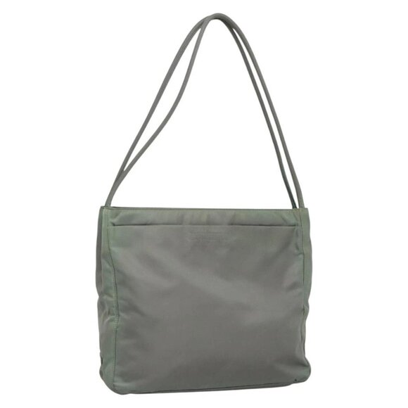 PRADA Tote Bag Nylon Khaki Silver Auth bs27841 - Picture 1 of 16